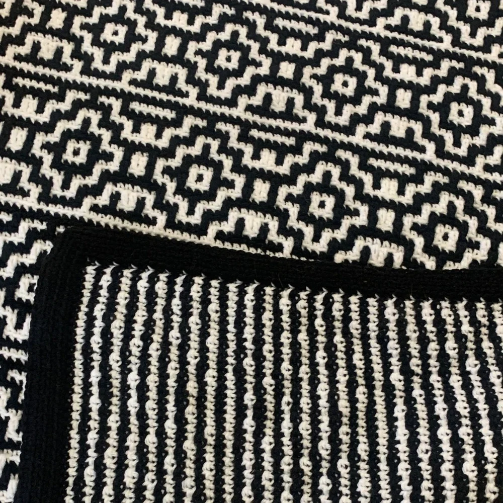 Handcrafted Mosaic Crochet Geometric Blanket